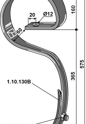 Harrow tine with share