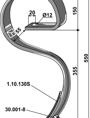 Harrow tine with share