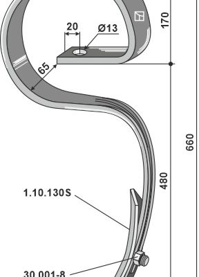 Harrow tine with share