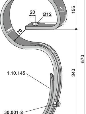 Harrow tine with share
