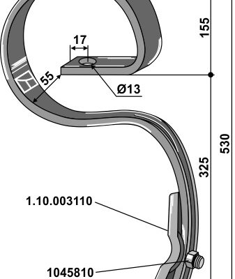 Harrow tine with share