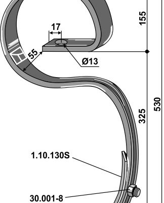 Harrow tine with share ''Agrilla Super''