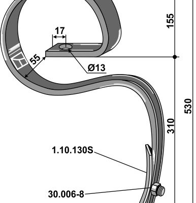 Harrow tine with share