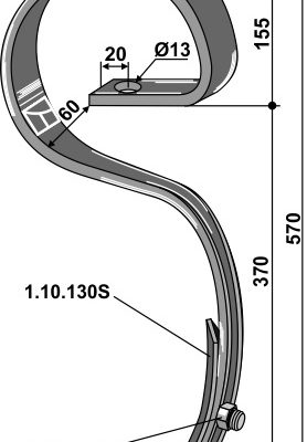 Harrow tine with share