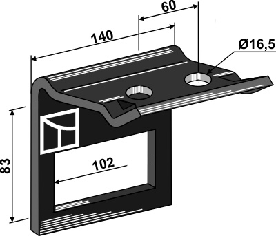Clamp for  tine 100x16