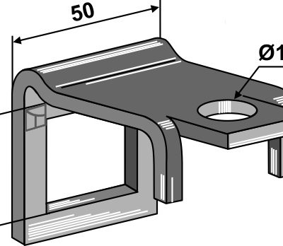 Clamp for  tine 32x12 with reinforcing spring 32x10