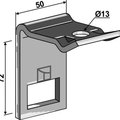 Clamp for  tine 32x12 with reinforcing spring 32x10