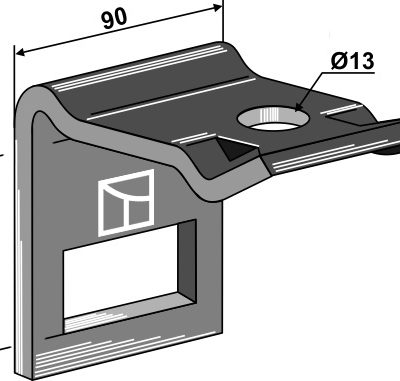 Clamp for tine 65x10
