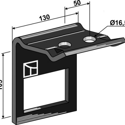 Clamp for  tine 90x13 with reinforcing spring 90x11