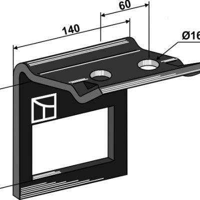 Clamp for  tine 100x14 with reinforcing spring 100x12