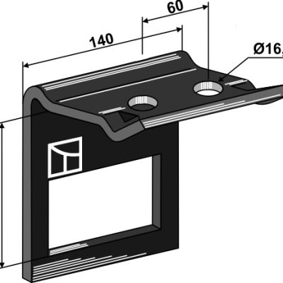 Clamp for  tine 100x14 with reinforcing spring 100x12