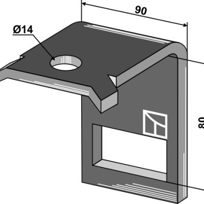 Clamp for tine 65x10