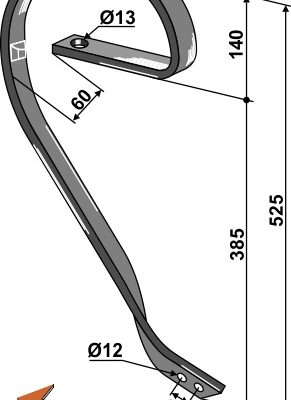 Brake tine, 45x10 right