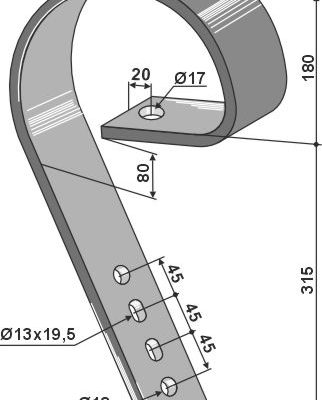 Brake tine 80x10