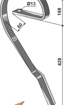 Brake tine 32x10, left