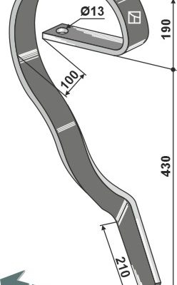 Brake tine 60x10, left