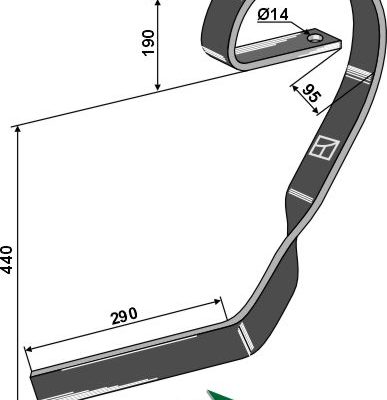 Brake tine 70x12, left