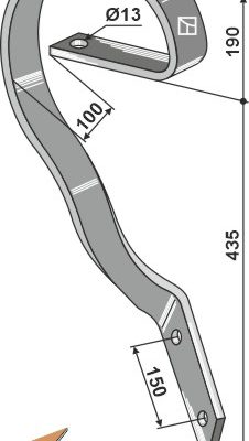 Brake tine 60x10, left