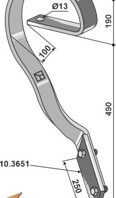 Brake tine 60x10, left