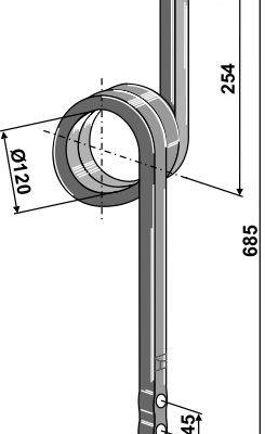 Track eradicator tine, right model