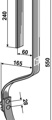 Track eradicator tine with point