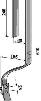 Track eradicator tine with point