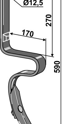 Track eradicator tine with point