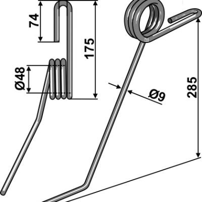 Following tine Ø9mm - front