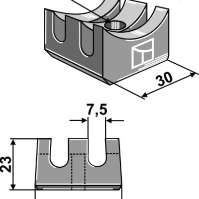Holding device for following tines