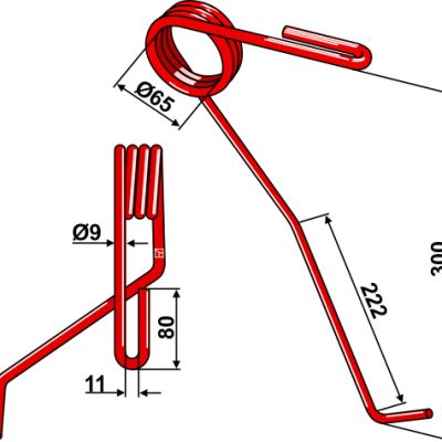 Following tine Ø9mm, front left