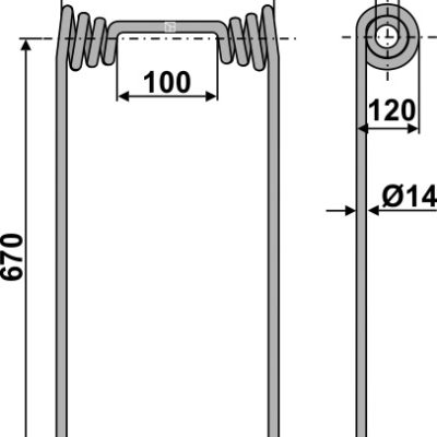 Straw tine Ø14mm
