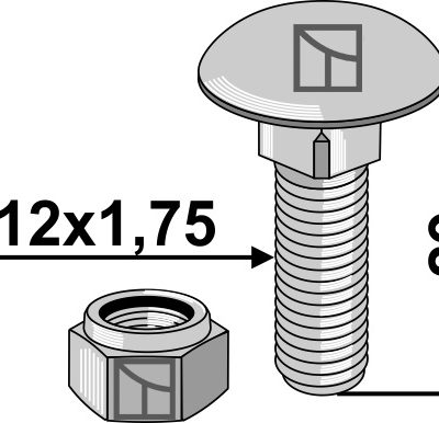 Saucer-head screw with self-locking nut
