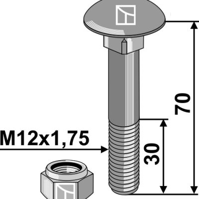Saucer-head screws with self-locking nut