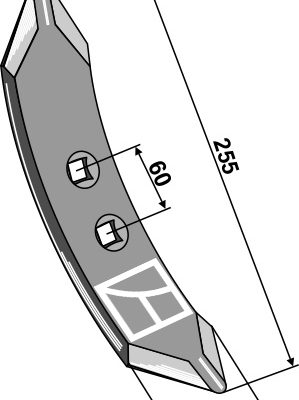 Cultivator share 255mm