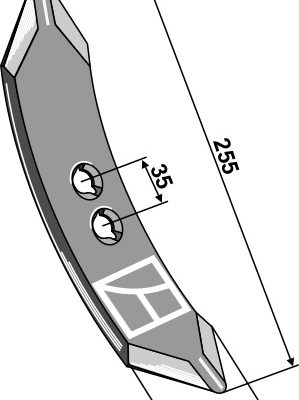 Cultivator share Huard 255mm