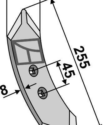 Cultivator share Huard 255mm