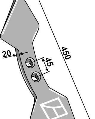 Double heart point 450mm