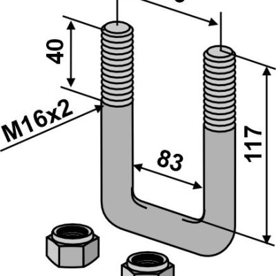Stirrup bolt 81x120 for 80x80 frame
