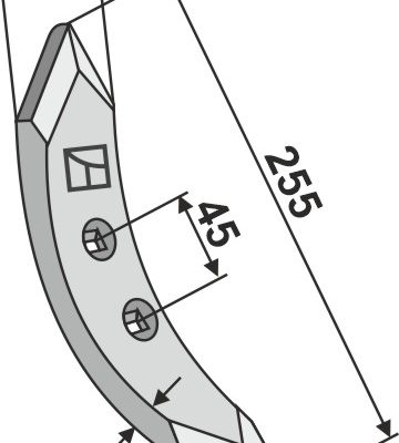 Cultivator share 255mm