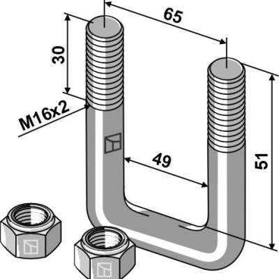Stirrup bolt M16