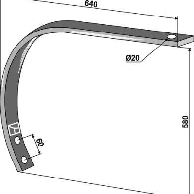 Spring tine 55x25
