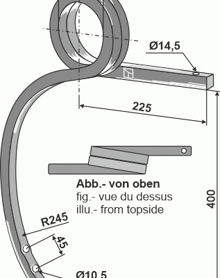 Double coil spring, right