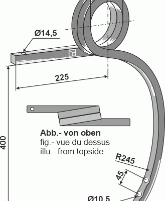 Double coil spring, left