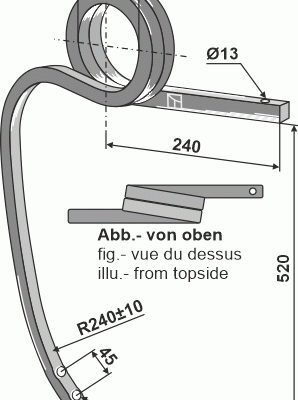 Double coil spring, left
