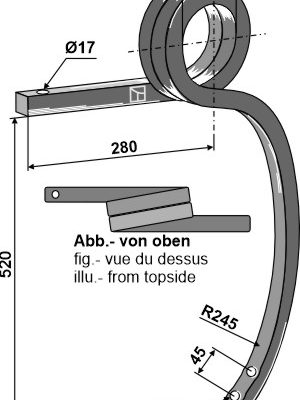 Double coil spring, left