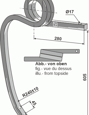 Double coil spring, right