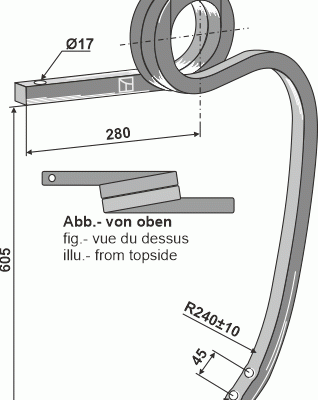 Double coil spring, left