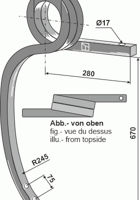 Double coil spring, right
