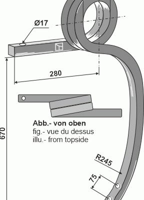 Double coil spring, left