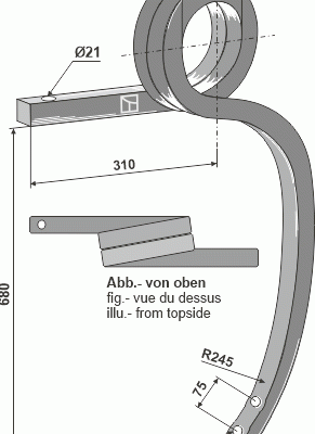 Double coil spring, left